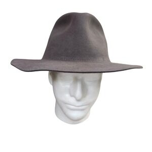 VTG Conner Gray Wide Brim Fedora Hat Unisex Minimalist Fashion‎ Elegant Style